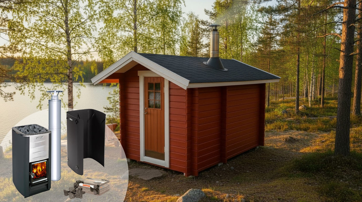 Bastupakke Getskär 6,5 kvm og Harvia M3