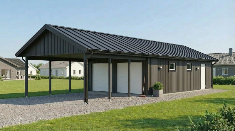 Dubbelgarage Kebne 74 kvm med Carport