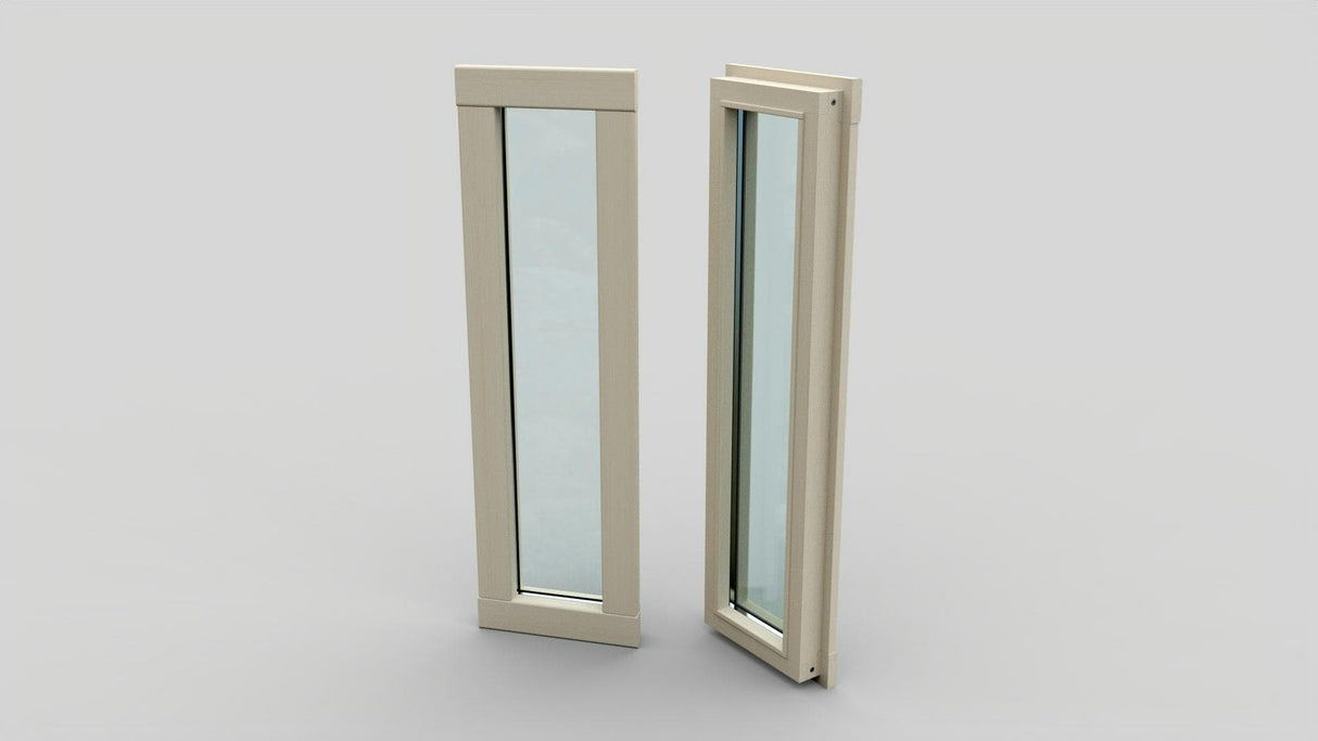 Fast dubbelhärdat fönster 255x945mm Energi 45mm vägg