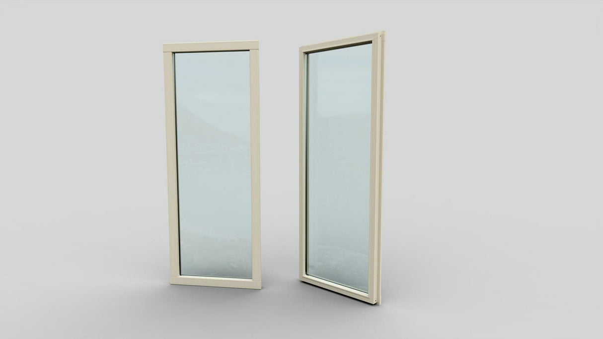 Fast dubbelhärdat fönster 670x1735mm Energi 45mm vägg