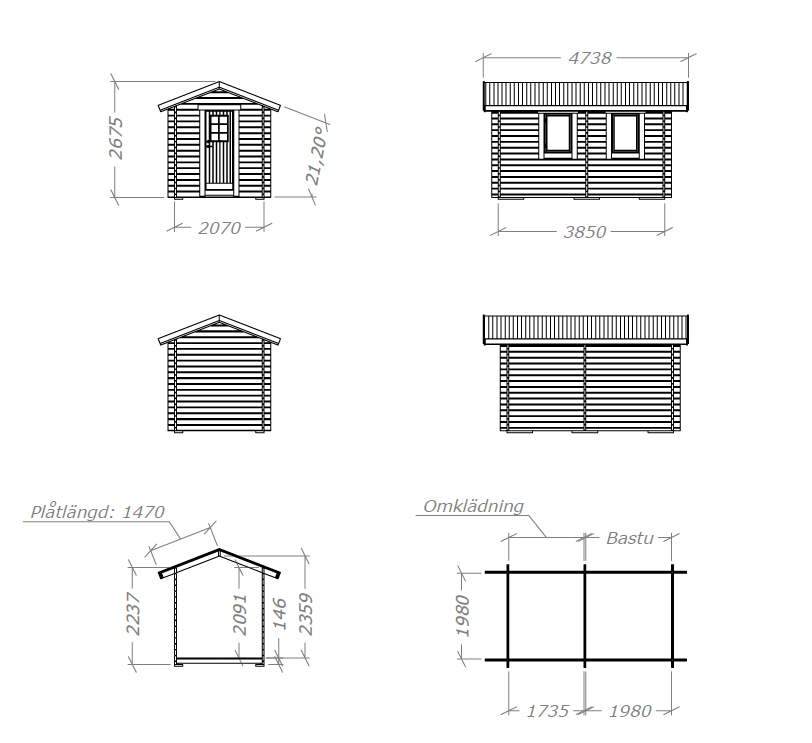 Badstue Brændøn BL 8 kvm