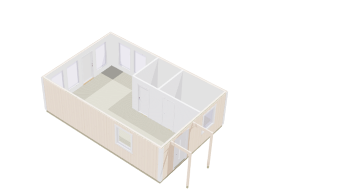 Hytte Ledskär 1 rom, kjøkken/stue, wc 48kvm