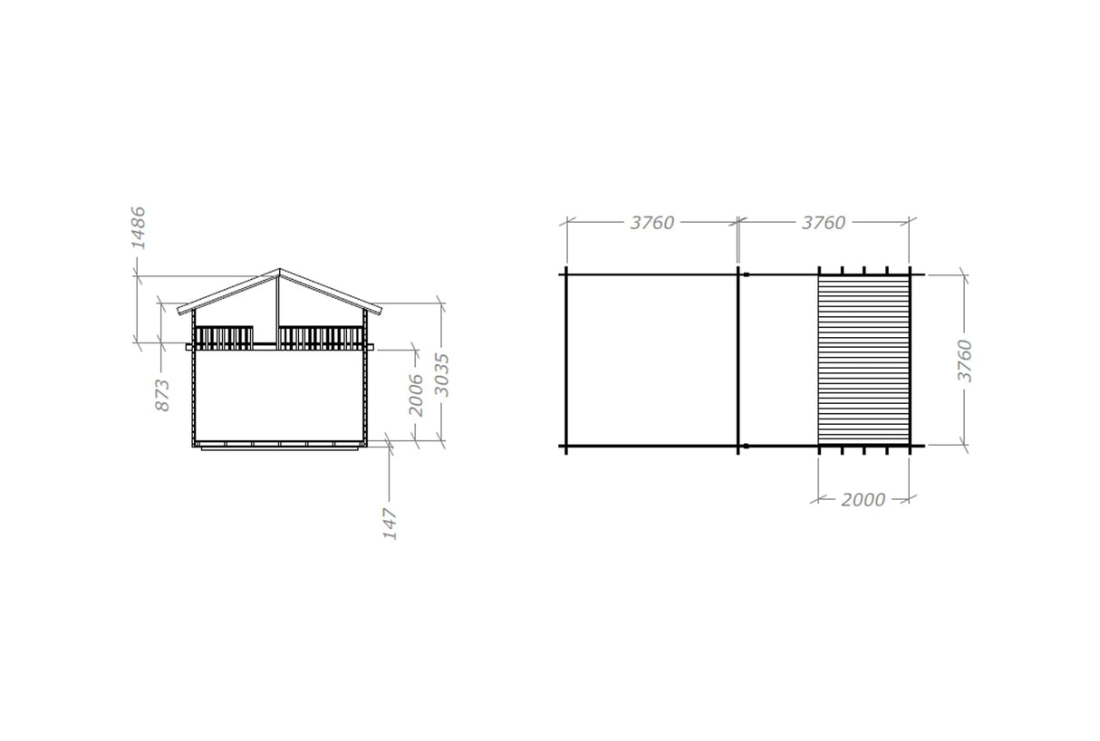 Hytte Tett Grunnmodell med hems 30 kvm