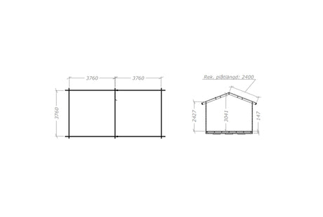 Attefallshus Tät Grundmodell Torp 30 kvm