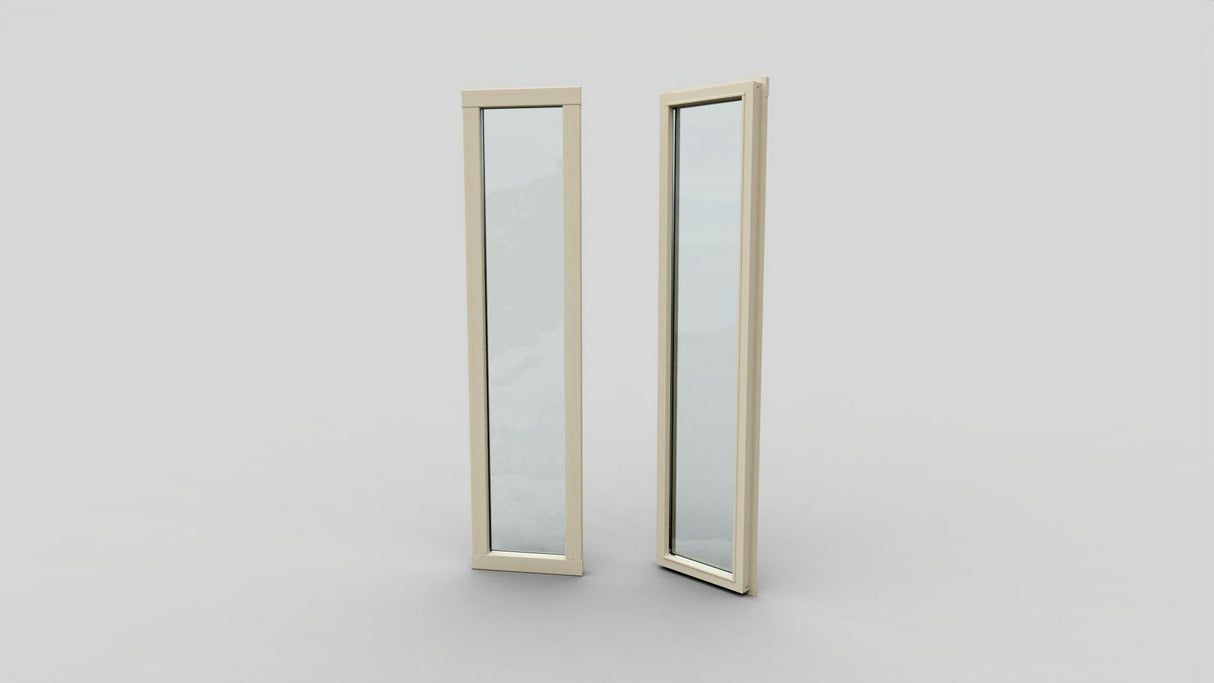 Fast dubbelhärdat fönster 390x1735mm Energi 45mm vägg