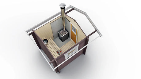 Flytende Badstue Renskær 6x4,8m og Badstue 4 kvm