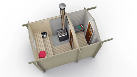 Flytende badstue Trundøn 6x4,8m og Badstue 6,5 kvm