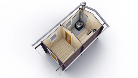 Flytende Badstue Næverøn 8x4,8m og Badstue BL 8 kvm