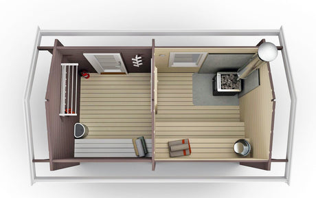 Flytende badstue Finnskær 8x4,8m og Badstue DL 8 kvm