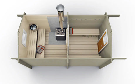 Flytende Badstue Repskær 8x4,8m og Badstue 8 kvm