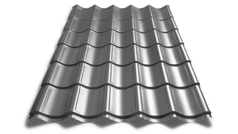 Plåttak Tegelprofil Modulhus (Grå)