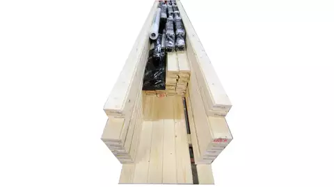 isolasjonspakke vegg 45 mm ekskl. isolasjon - Hytte med skråtak 24 kvm (innvendig tømmerpanel bestilles separat)